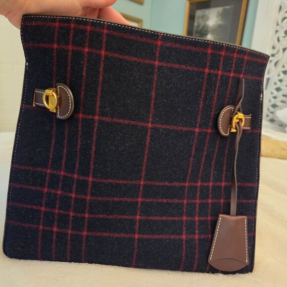 Tory Burch Lee Radziwill Double Envelope bag, navy and red tweed - Picture 3 of 9